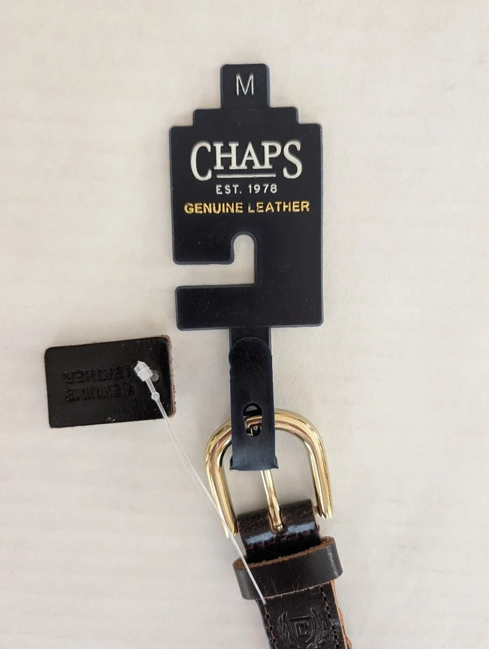 Chaps Braided Genuine Leather Belt MEDIUM Dark Brown FLAWS